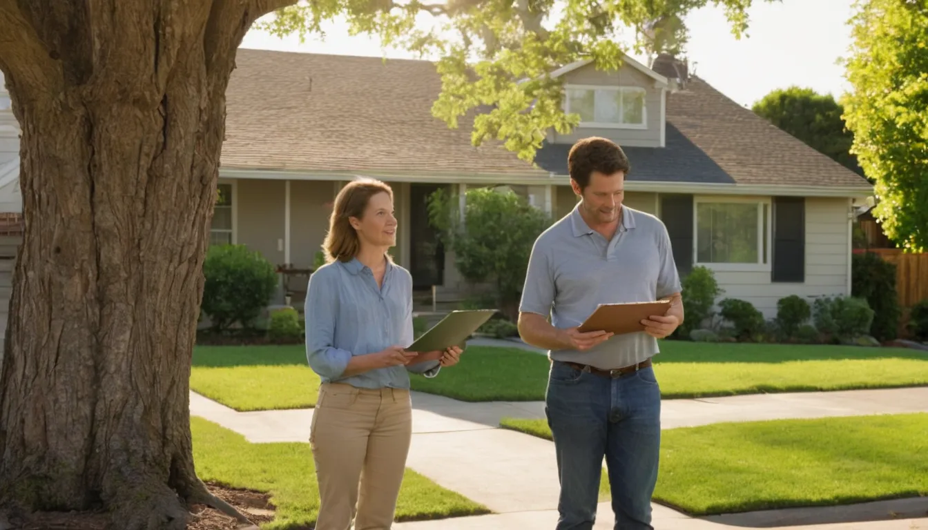 A homeowner reviewing a written tree quote with a local provider